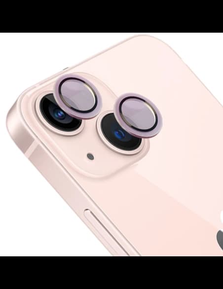 Bizon Glass Snap Lens Apple iPhone 13 / 13 Mini ramă roz deschis