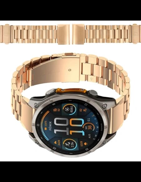 Pasek ze stali nierdzewnej Bizon Strap Watch Aura do Smartwatcha 22 mm różowozłoty