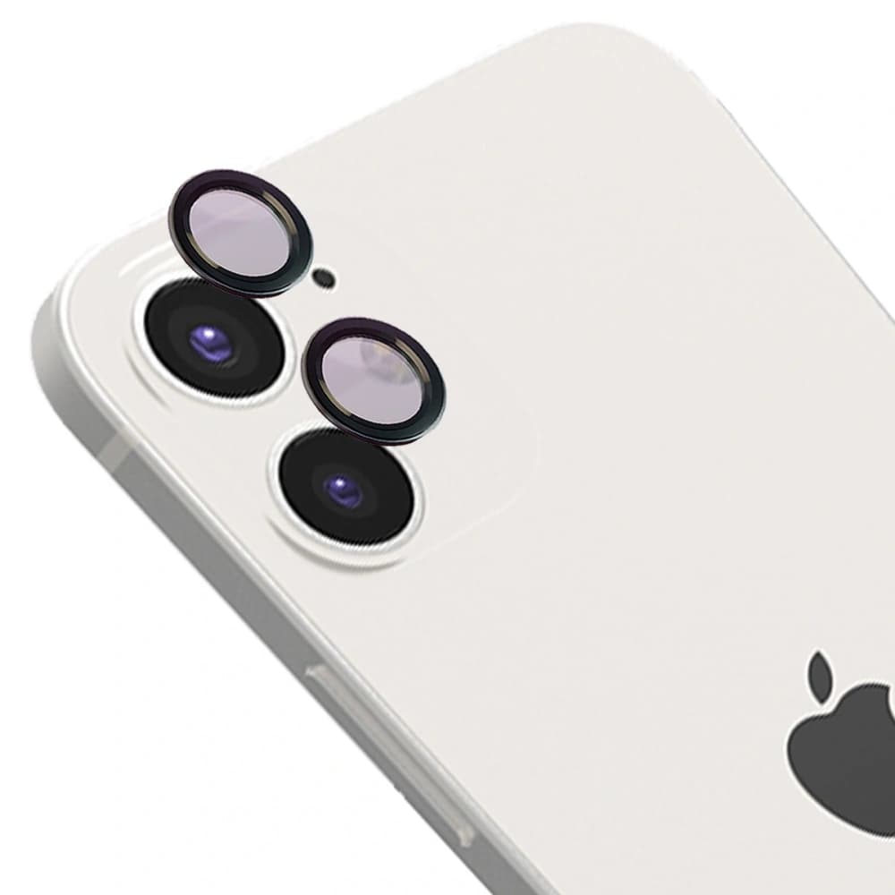 Bizon Glass Snap Lens Apple iPhone 12 / 12 Mini / 11 black frame - 1