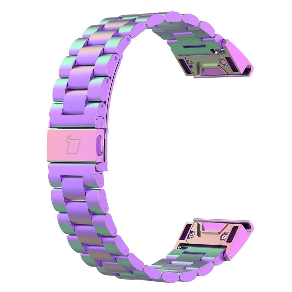 Pasek ze stali nierdzewnej Bizon Strap Watch Aura do Smartwatcha 20 mm tęczowy - 5