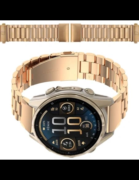 Pasek ze stali nierdzewnej Bizon Strap Watch Aura do Smartwatcha 20 mm różowozłoty