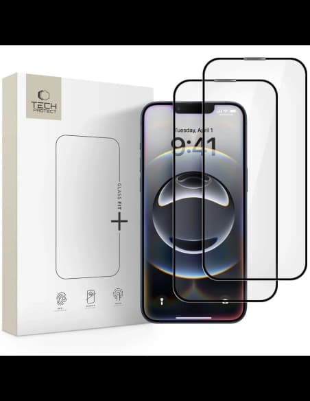 Tech-Protect Glass Fit+ Apple iPhone 13 / 13 Pro / 14 / 16e Fekete [2 PACK]