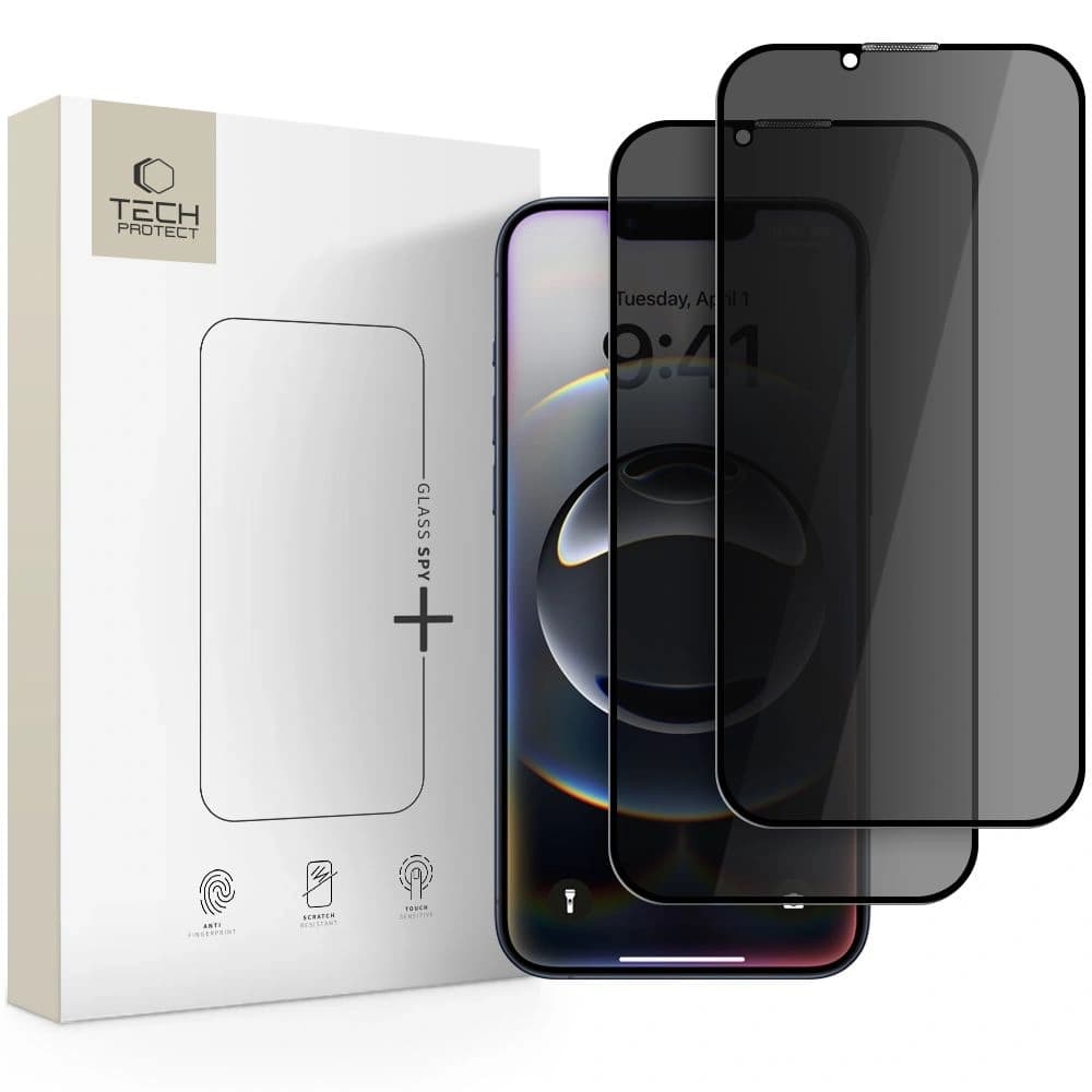 Tech-Protect Üveg Spy+ Apple iPhone 16e / 14 / 13 / 13 Pro Magánélet [2 CSOMAG] - 1