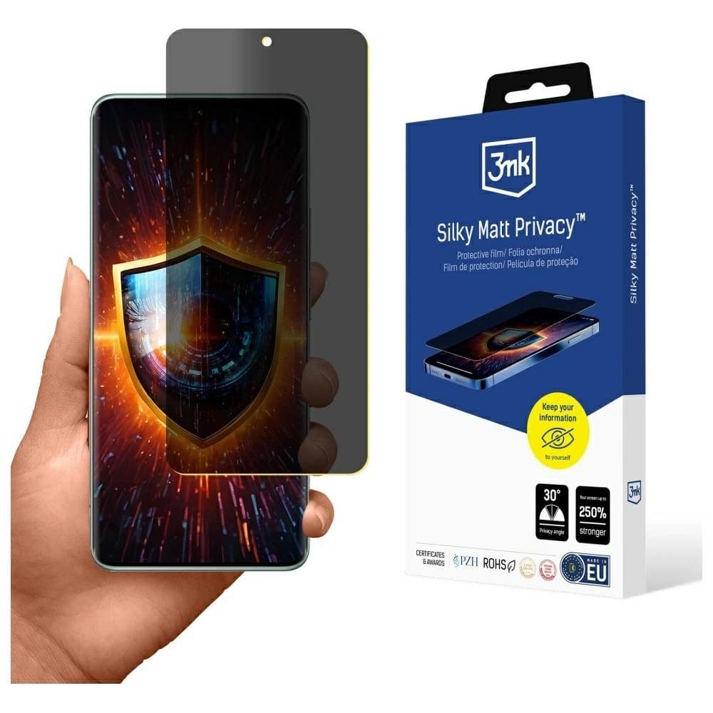 3MK Silky Matt Privacy Xiaomi Redmi Note 14 Pro 5G negru - 1