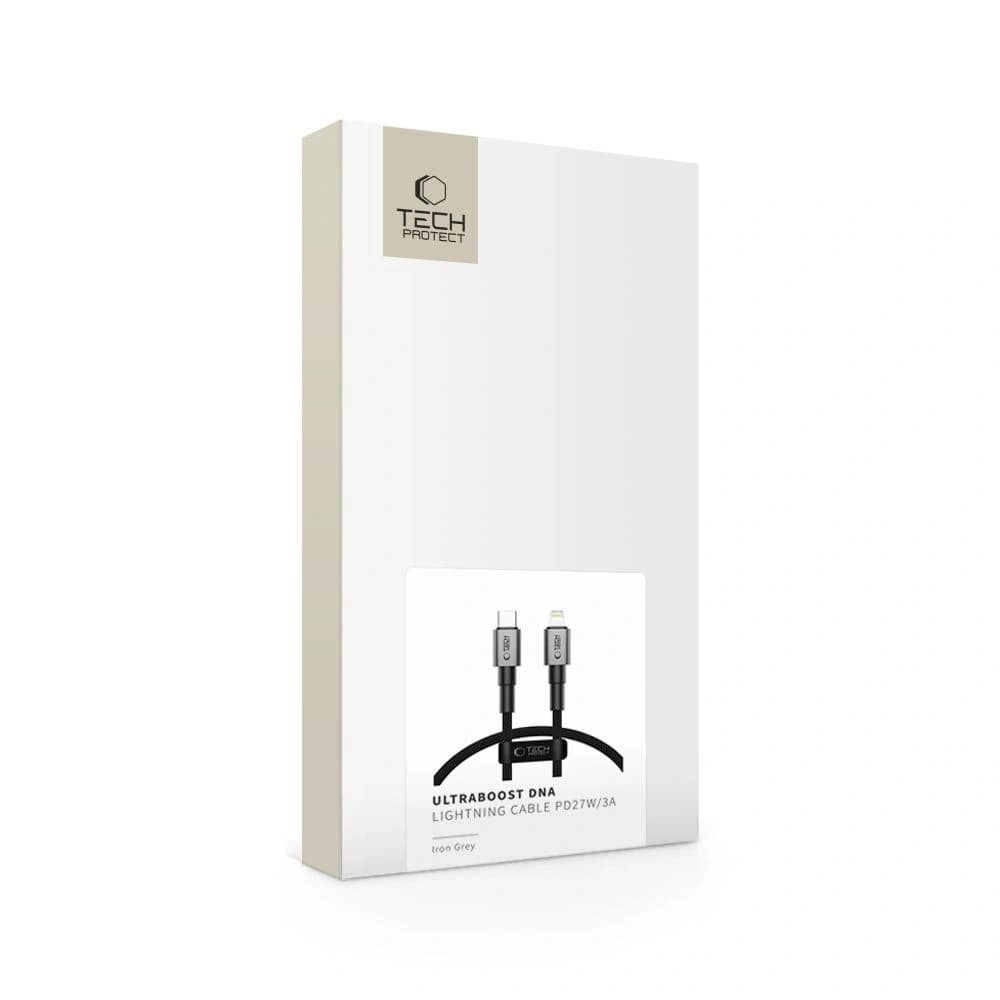 Tech-Protect Ultraboost DNA USB-A / Lightning kábel 12W 2.4A 25cm Vas Szürke - 7