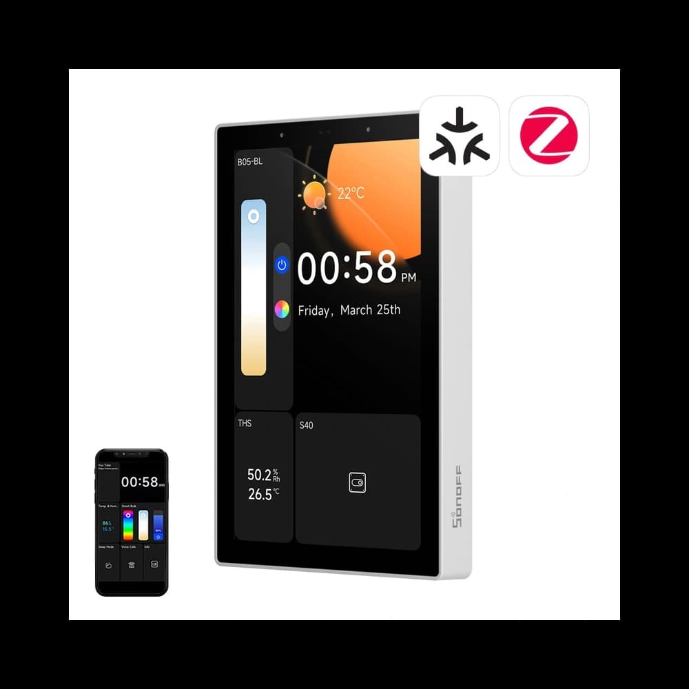 Panou de control WiFi/Bluetooth/ZigBee Matter SONOFF NSPanel Pro 120 (alb) - 1