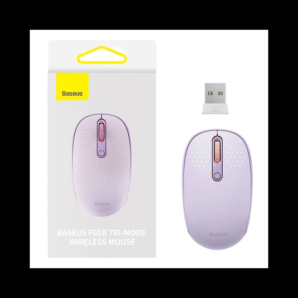 Baseus F01B Tri-Mode 2.4G BT 5.0 1600 DPI Wireless Mouse (purple) - 1