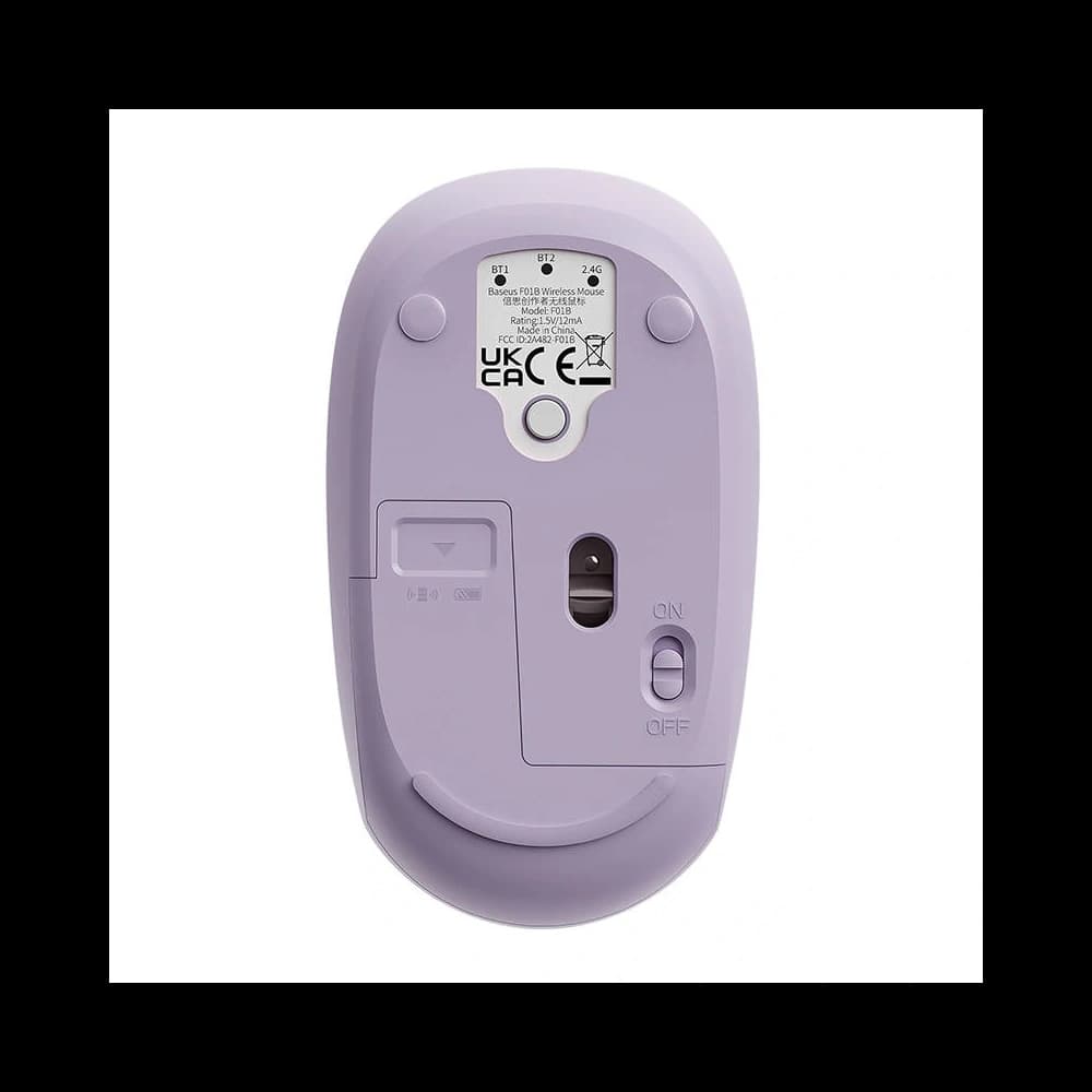 Baseus F01B Tri-Mode 2.4G BT 5.0 1600 DPI Wireless Mouse (purple) - 3