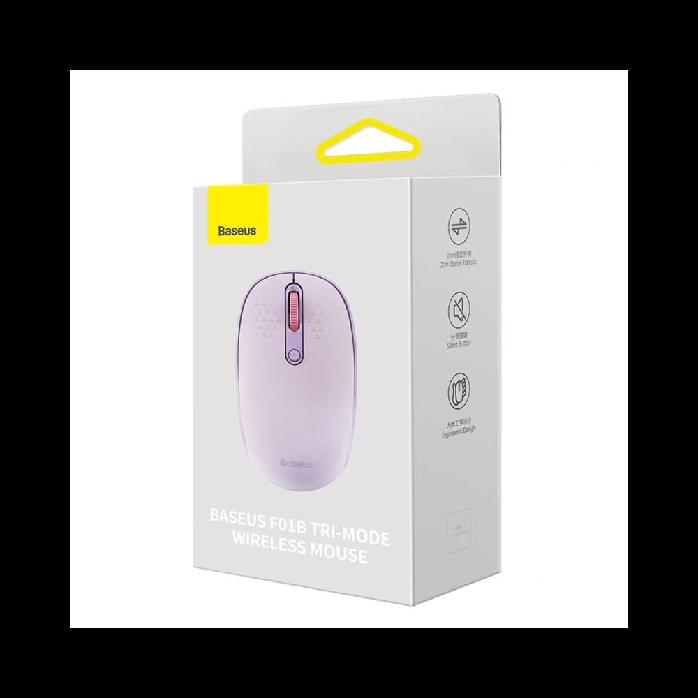 Baseus F01B Tri-Mode 2.4G BT 5.0 1600 DPI Wireless Mouse (purple) - 9