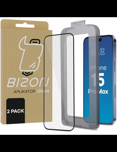 Bizon Glass Aplikator Apple iPhone 15 Pro Max [2 PACK]
