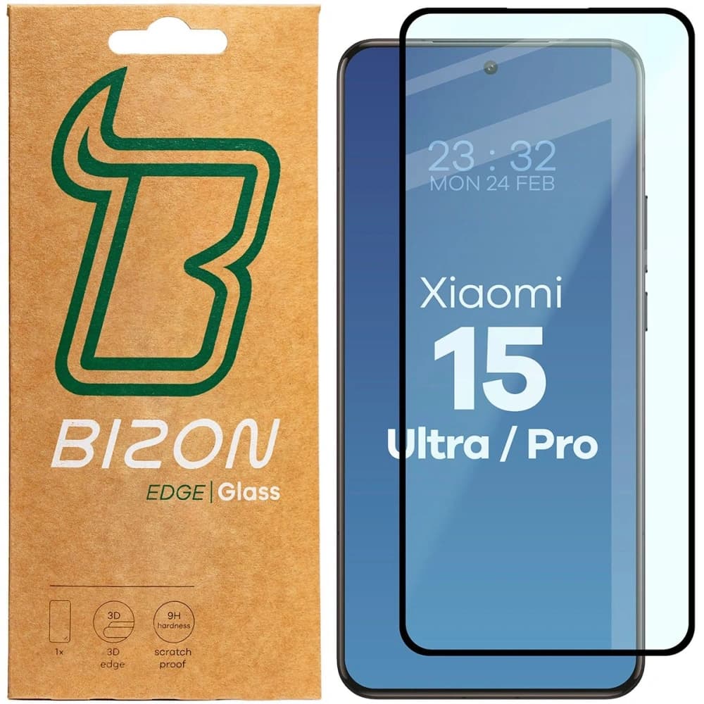 Bizon Glass Edge 3D Xiaomi 15 Ultra / 15 Pro fekete keret - 1