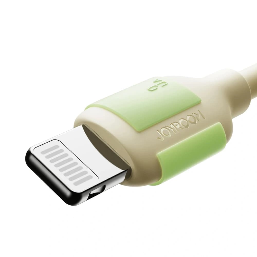 Joyroom S-A53 3A USB-A / Lightning kábel fluoreszkáló végű 2m bézs - 6