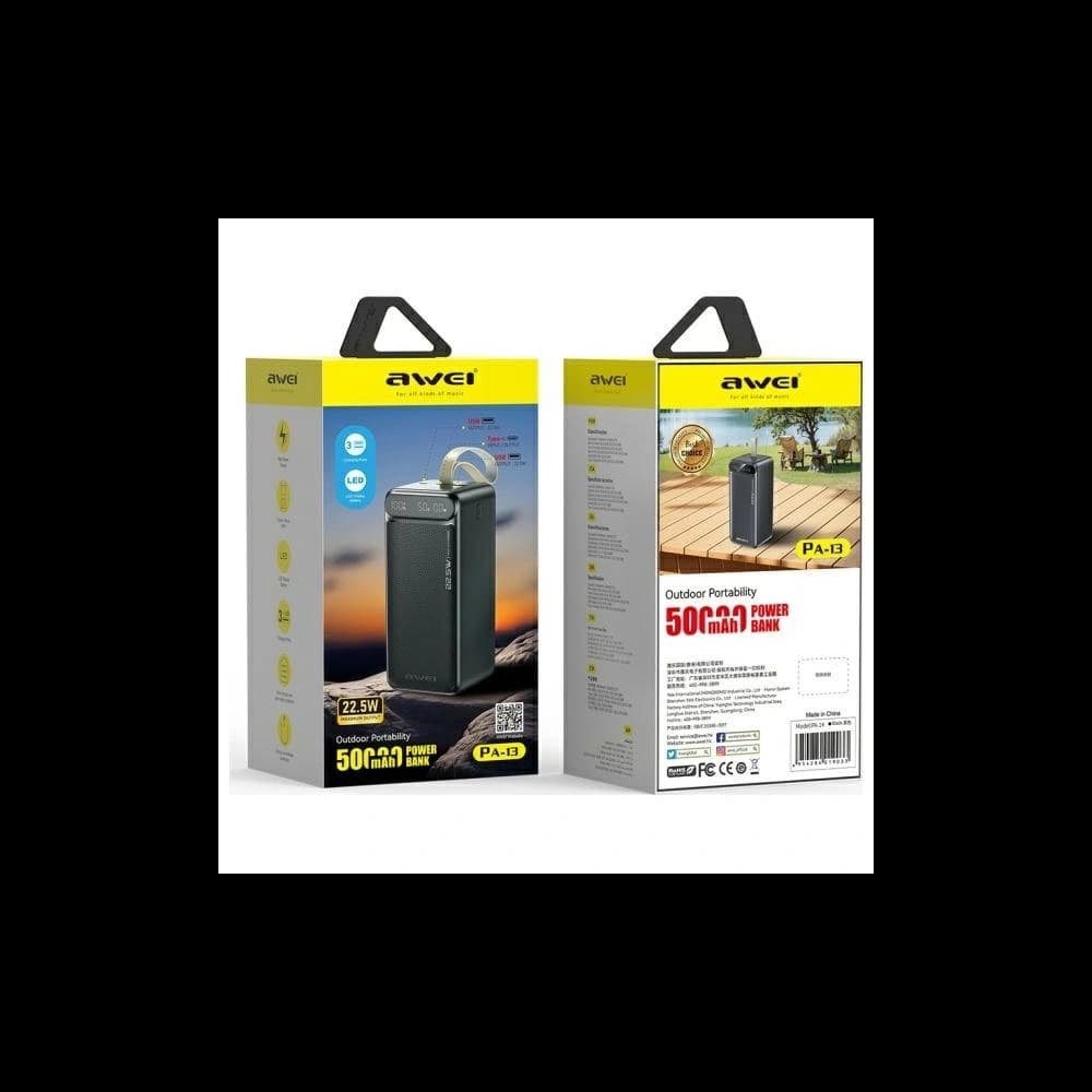 AWEI PA-13 50000mAh powerbank negru 22.5W - 2