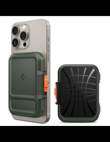 Spigen Lock Fit MagSafe Universal Magnetic Card Holder Military Green