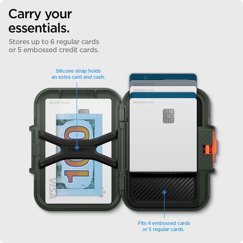 Spigen Lock Fit MagSafe Universal Magnetic Card Holder Military Green - 15