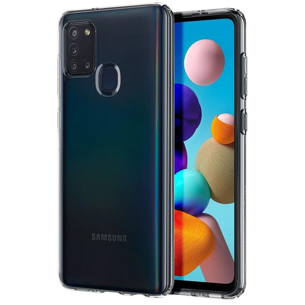 Spigen Samsung Gehäuse Flüssigkristall Galaxy A21s Kristallklar