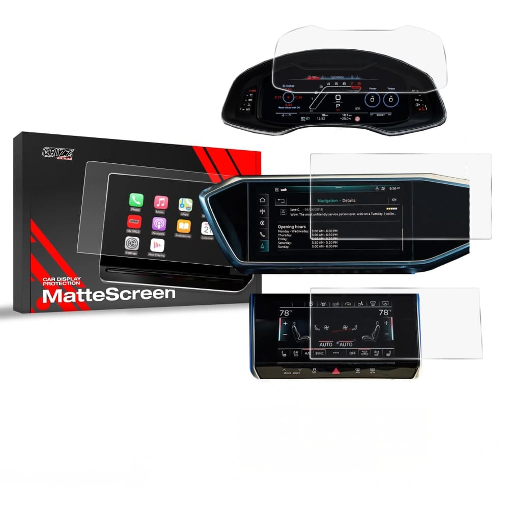 Matte GrizzGlass CarDisplay Protection Audi A6 C8 Virtual Cockpit (2018-2024) matowa Grizz [3in1] - 1