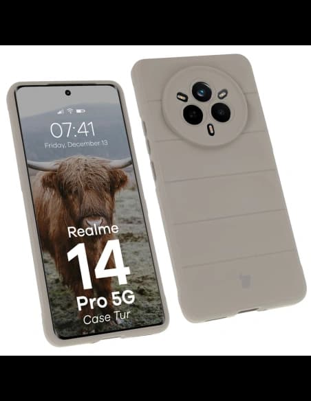 Carcasă blindată Bizon Case Tur pentru Realme 14 Pro 5G gri deschis