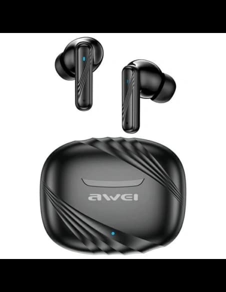 AWEI Bluetooth 5.3 TA6 ANC bezdrátová sluchátka + dokovací stanice černá