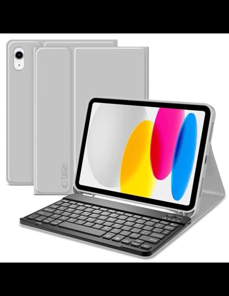 Etui z klawiaturou Tech-Protect SmartCase Pen + Keyboard Apple iPad Air 10.9 2022 (5. generace) / iPad Air 11 2025 (7. generace) Šedá