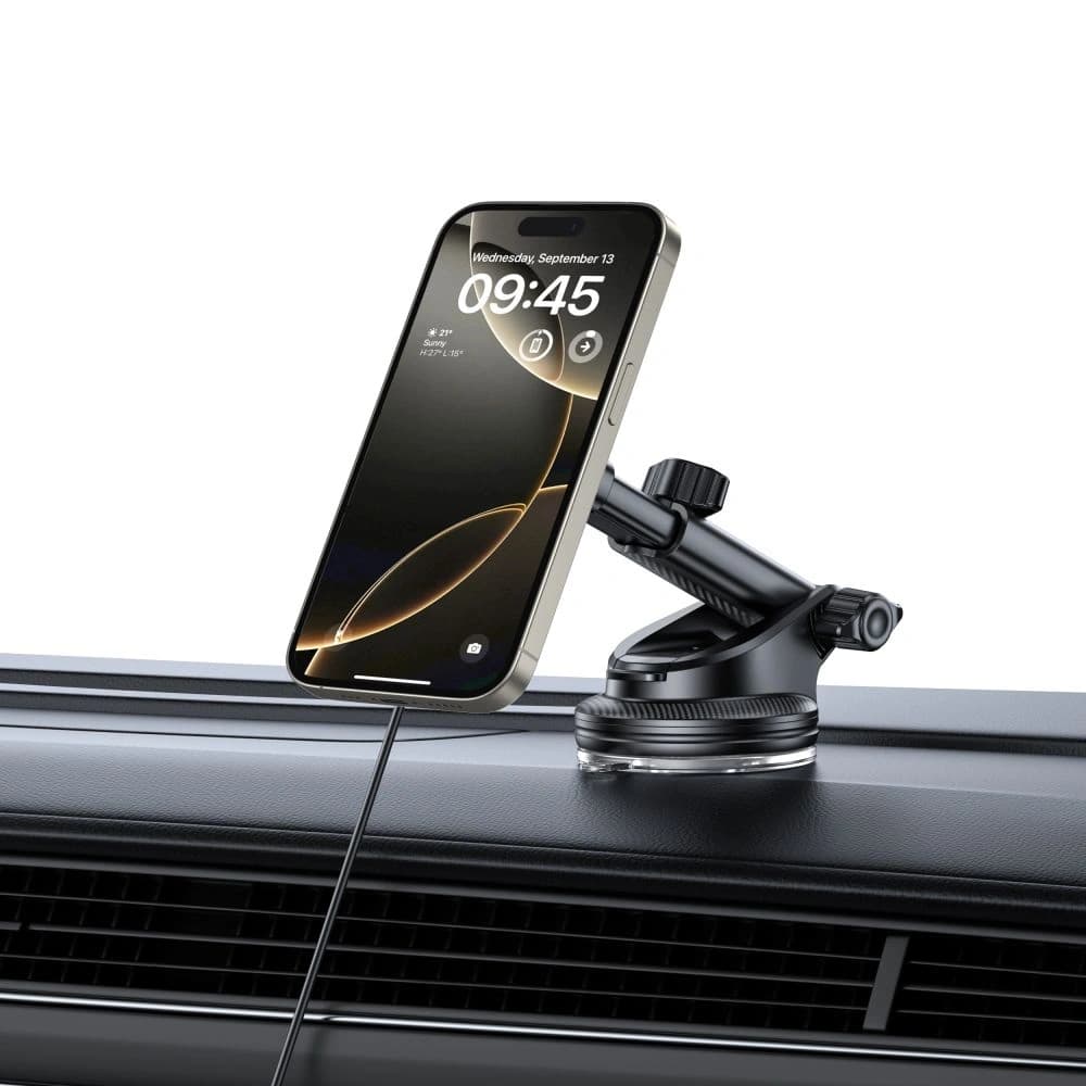 Auto-Halterung für das Armaturenbrett / für den Lüftungsschlitz mit kabellosem Ladegerät Tech-Protect MM15W-V10 Magnetic MagSafe Armaturenbrett- und Lüftungshalter kabelloses Ladegerät 15W Schwarz - 7