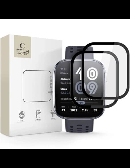 Sticlă hibridă Tech-Protect Glass Flex+ Amazfit Bip 6 Negru [2 PACK]