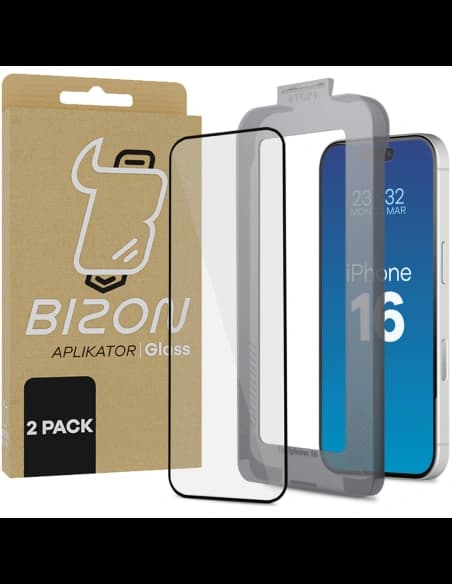 Bizon Glass Aplikator Apple iPhone 16 [2 PACK]