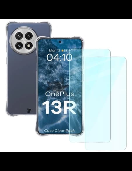 Bizon Case Clear Pack pouzdro + 2x ochranné sklo OnePlus 13R čiré