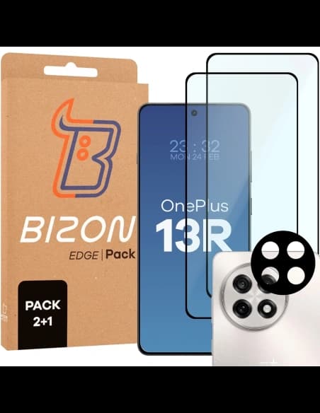 Bizon Edge 2 balení 2x tvrzené sklo + 1x ochrana objektivu OnePlus 13R