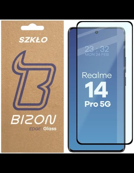 Bizon Glass Edge 3D Realme 14 Pro 5G cadru negru