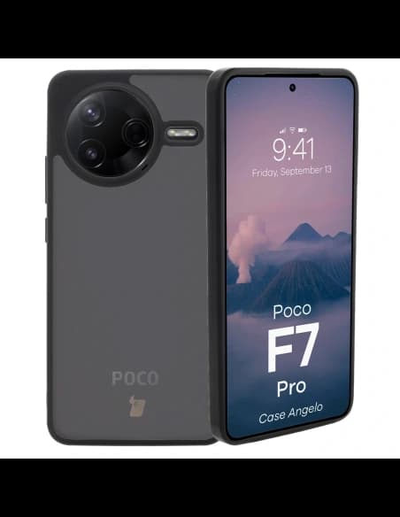 Bizon Case Angelo Xiaomi Poco F7 Pro smoked with a black frame