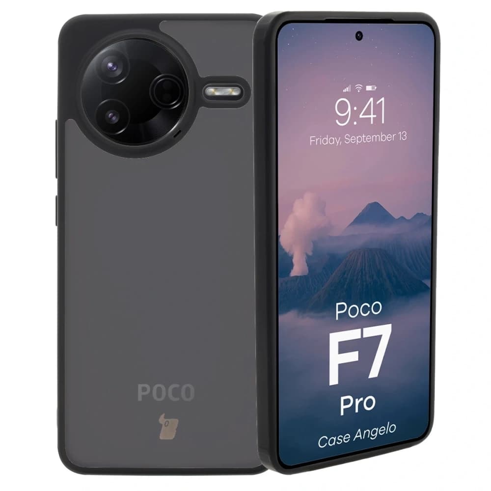 Bizon Case Angelo Xiaomi Poco F7 Pro smoked with a black frame - 1