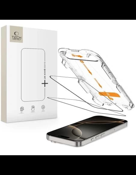 Tech-Protect Quick Set+ Apple iPhone 16 Pro Max Negru [2 PACHET]