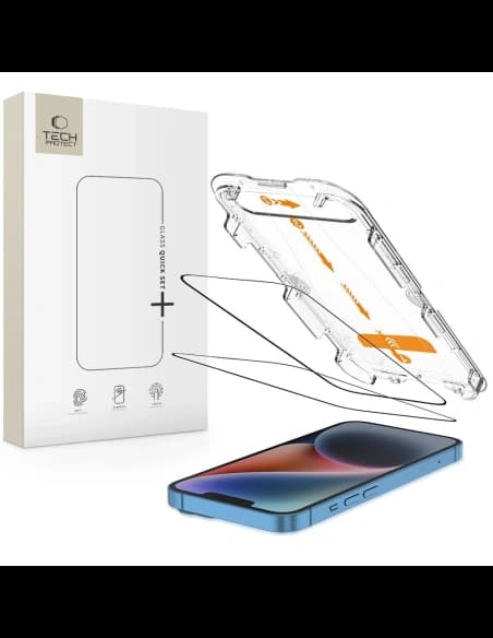 Tech-Protect Quick Set+ Apple iPhone 13 / 13 Pro / 14 / 16e Schwarz [2 PACK]