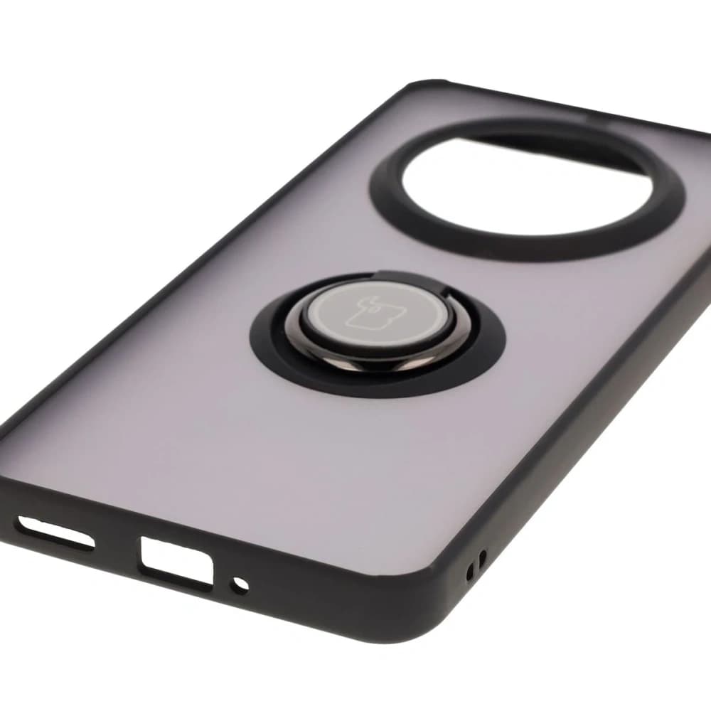 Bizon Case Hybrid Ring Realme 14 Pro 5G fumuriu cu un cadru negru - 5