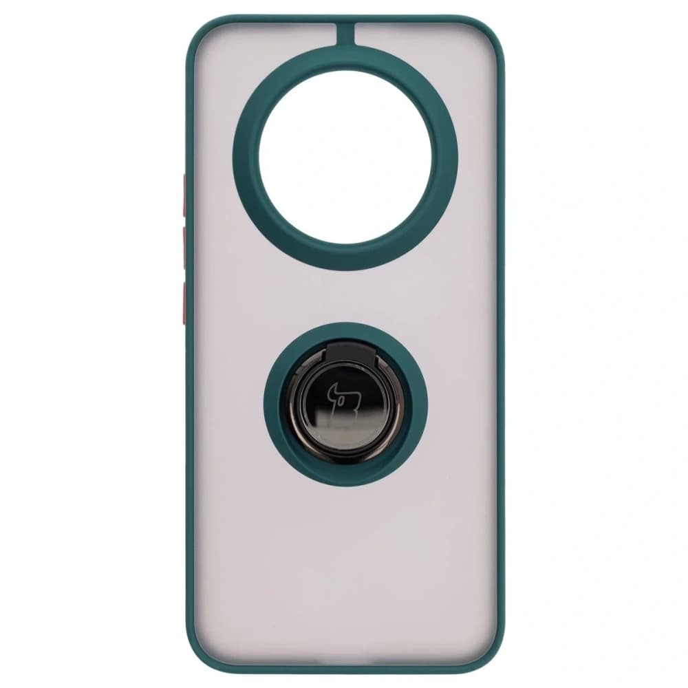 Bizon Case Hybrid Ring Realme 14 Pro Plus 5G rauchig mit einem dunkelgrünen Rahmen - 2