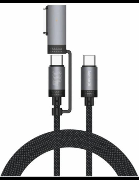 Kabel USB-C / USB-C, MagSafe 4smarts Explorer ComboCord 100W 2m czarny