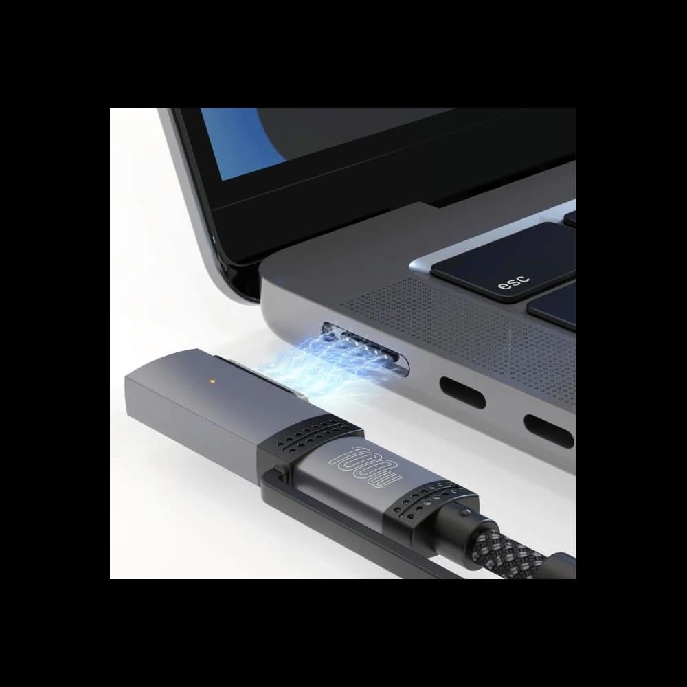 4smarts Explorer ComboCord USB-C / USB-C, MagSafe 100W 2m schwarz - 2