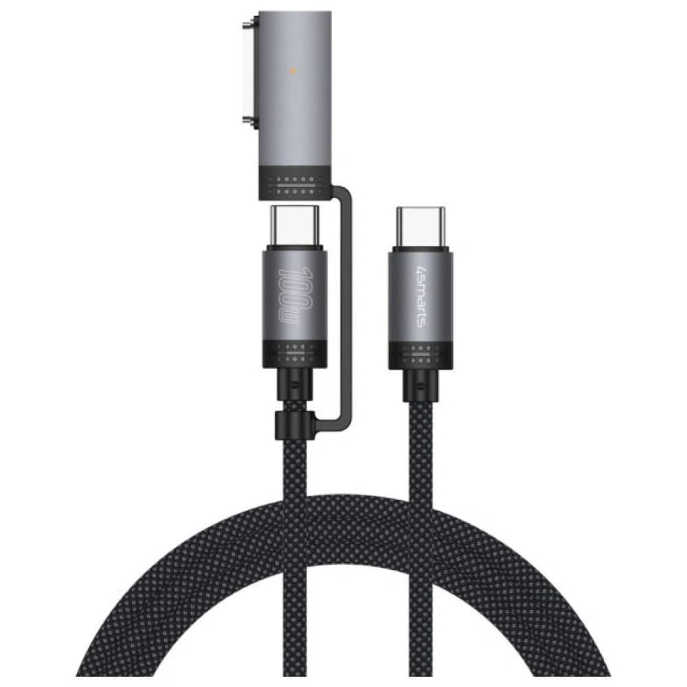 4smarts Explorer ComboCord USB-C / USB-C, MagSafe 100W 2m schwarz - 4