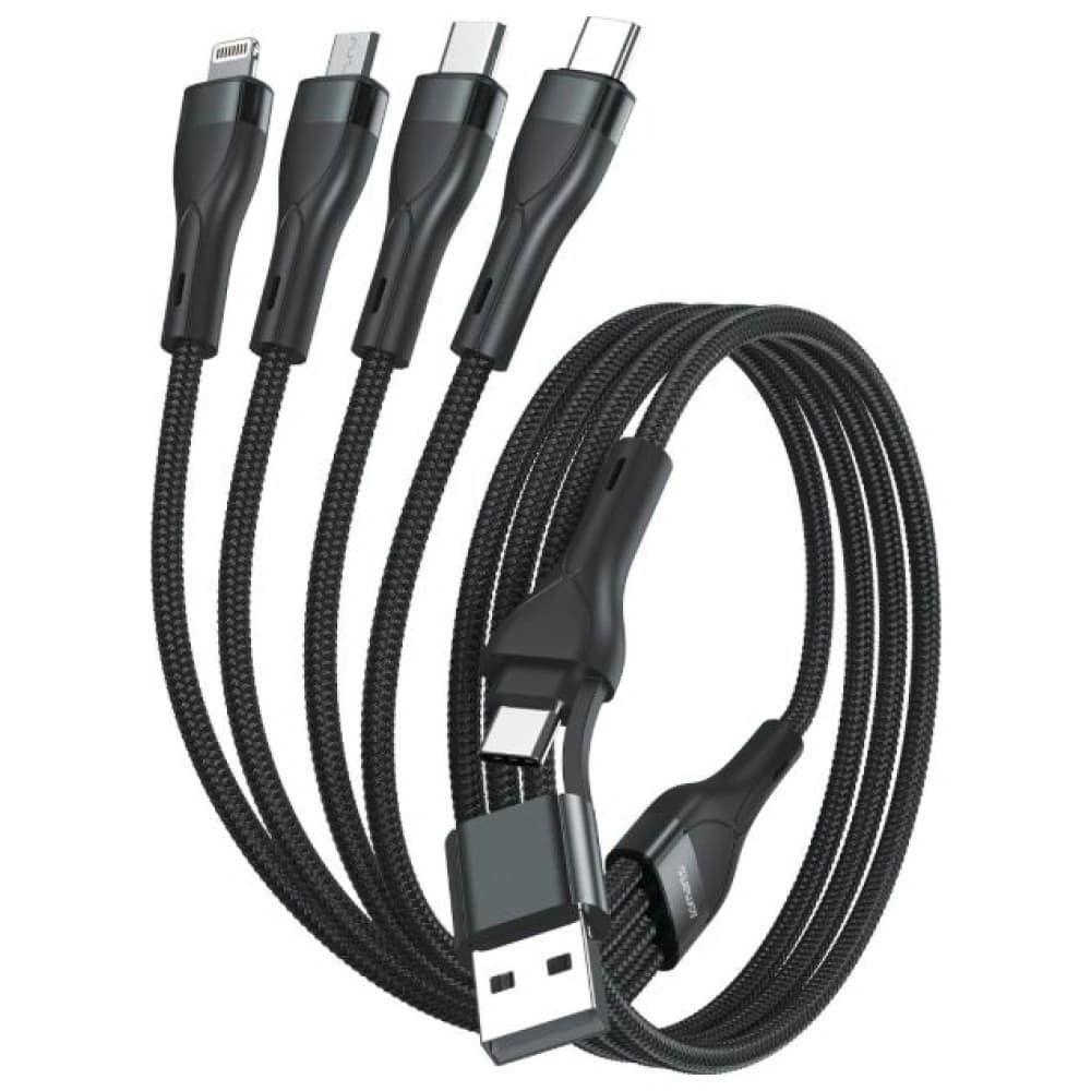 4smarts 4in1 USB-C, USB-A / 2xUSB-C, Micro-USB, Lightning 1,2m schwarz - 2