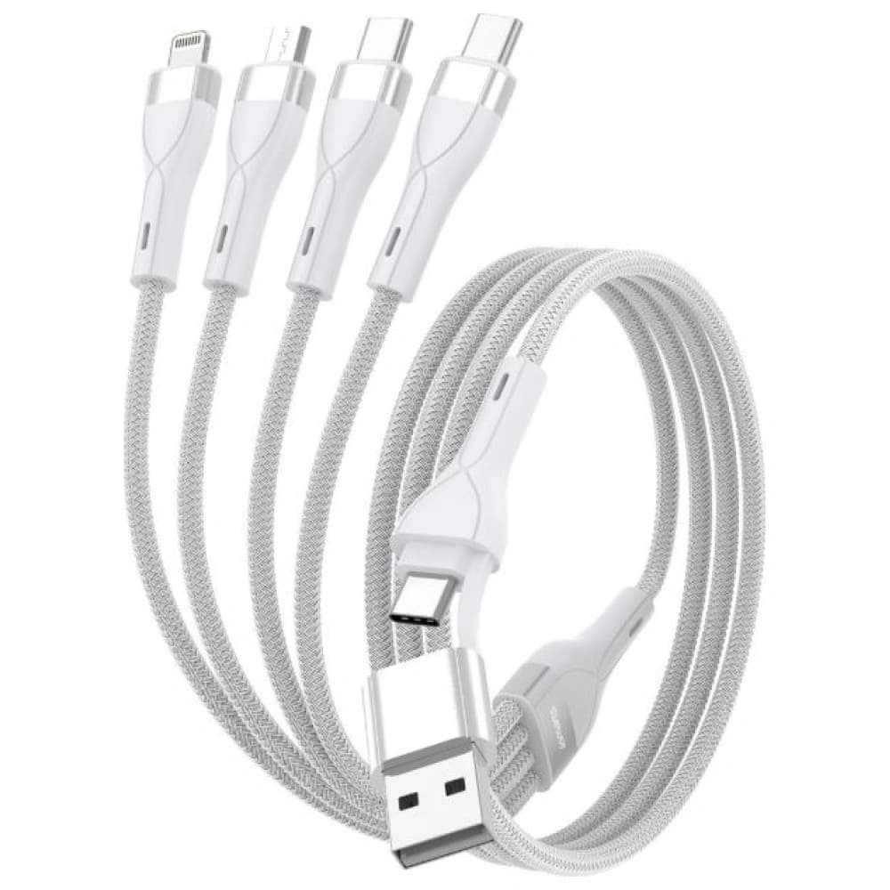 4smarts 4v1 USB-C, USB-A / 2xUSB-C, Micro-USB, Lightning 1,2m bílá - 2