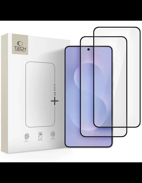 Tech-Protect Glass Fit+ Samsung Galaxy S25 Edge Negru [2 PACHET]