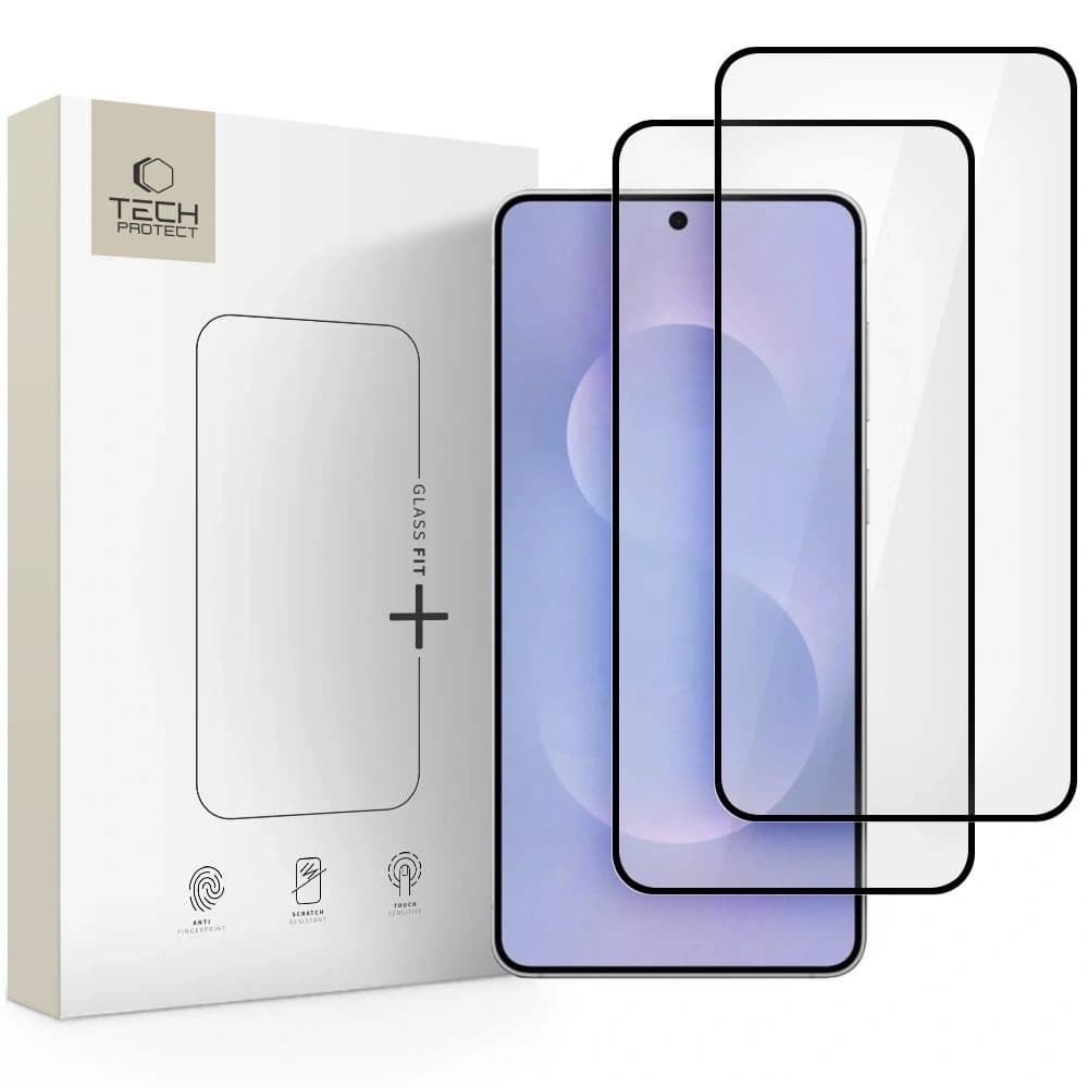 Tech-Protect Glass Fit+ Samsung Galaxy S25 Edge Negru [2 PACHET] - 1