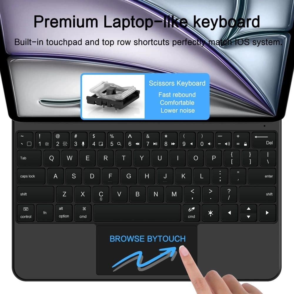 Etui Tech-Protect SmartCase Magnetic + Keyboard Apple iPad Pro 12.9” 4 / 5 / 6 / 2020-2022 / Air 13” 1 / 2 / 2024-2025 Black - 7
