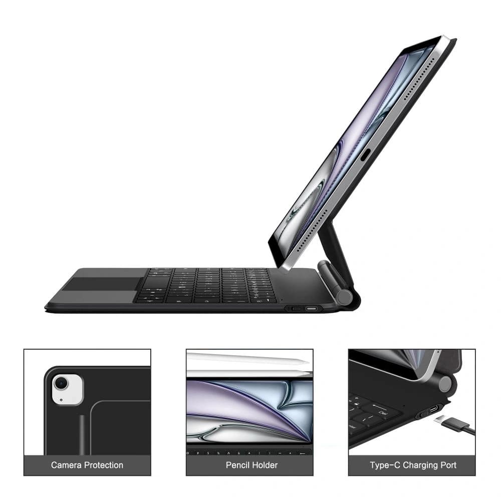 Etui Tech-Protect SmartCase Magnetic + Keyboard Apple iPad Pro 12.9” 4 / 5 / 6 / 2020-2022 / Air 13” 1 / 2 / 2024-2025 Black - 8