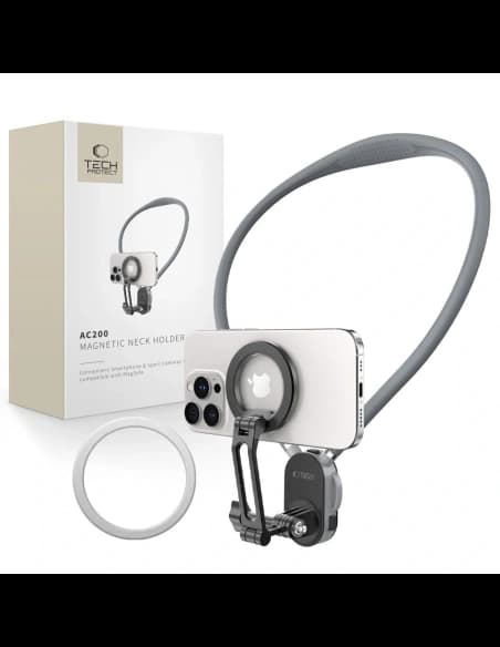 Tech-Protect AC200 Magnetic MagSafe & GoPro & DJI Neck Holder Crayon Grey