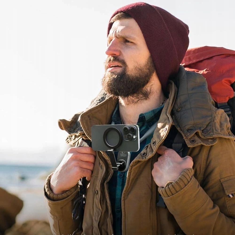 Tech-Protect AC200 Magnetic MagSafe & GoPro & DJI Neck Holder Crayon Grey - 6