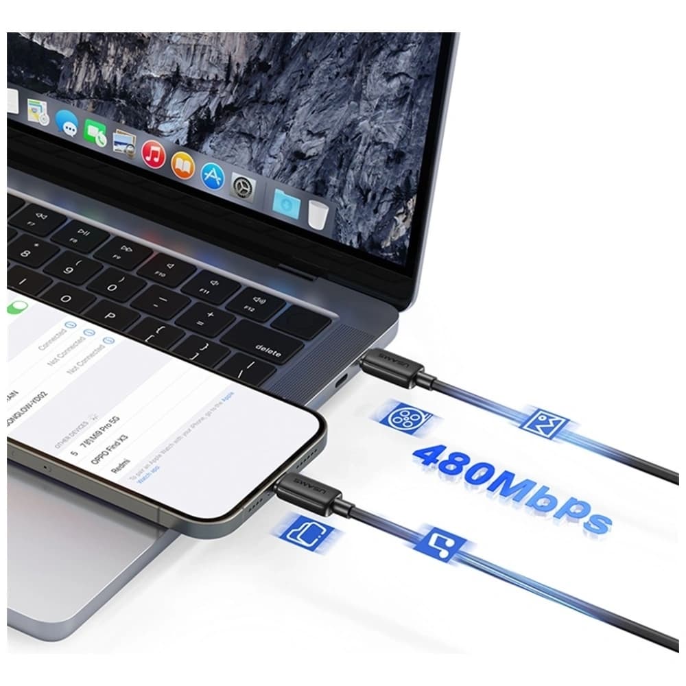 USAMS KY Series US-SJ691 cablu USB-C / USB-C 60W 1m alb - 11