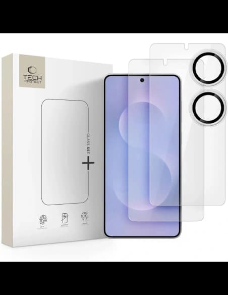 Set de sticlă Tech-Protect + Samsung Galaxy S25 Edge Clar [3 PACHET]