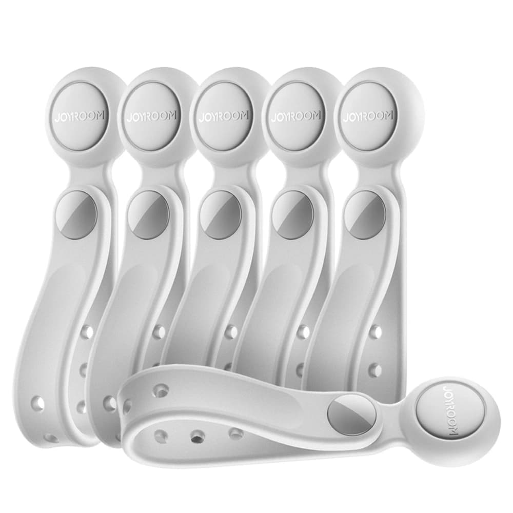 Joyroom JR-ZS422 legătură de cablu din silicon cu magnet alb [6 PACHET]. - 1